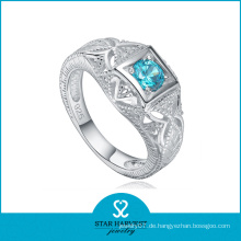 Neue Seltene Farbe 925 Silber Ring mit blauem Stein